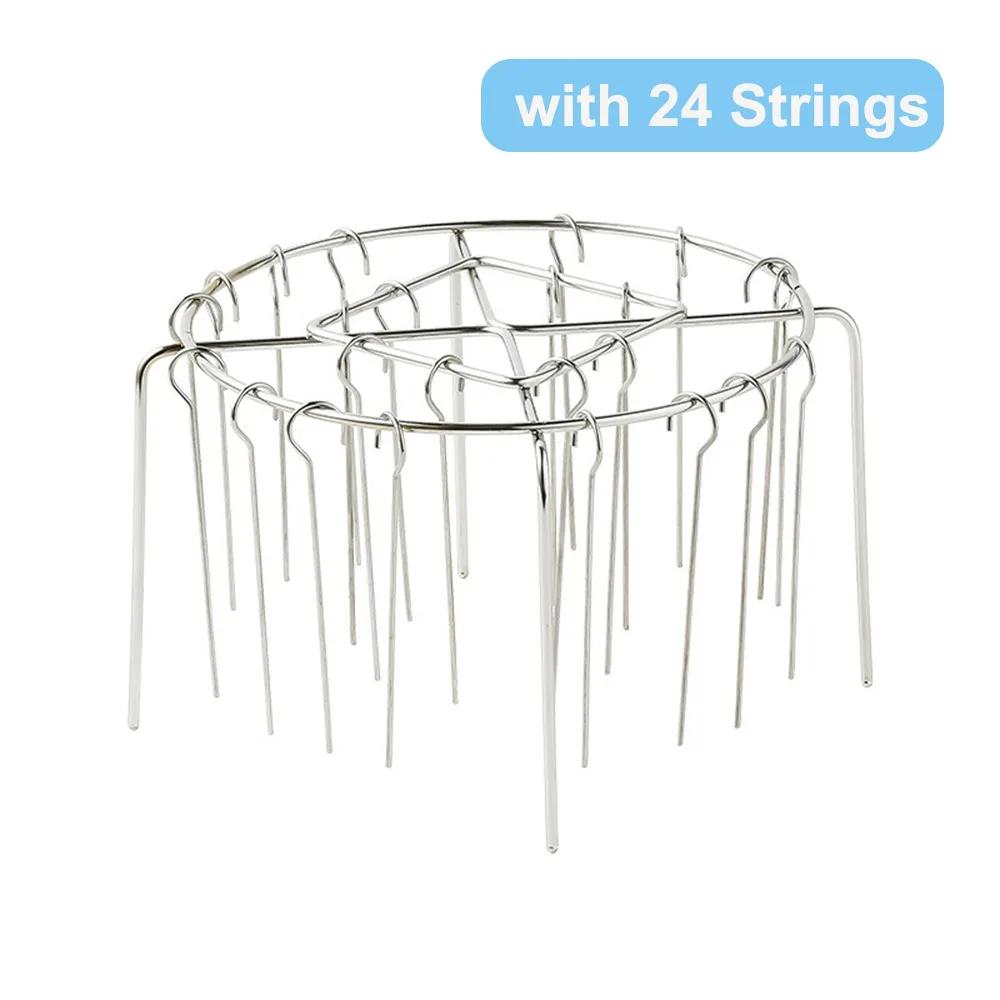 New Vertical Air Fryer Skewer Stand 12/24 String Detachable Grill Rack Easy to Use Stainless Steel Barbecue Skewer Bracket