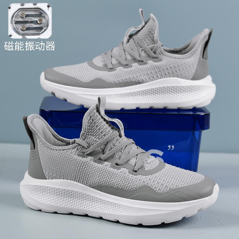 New Mesh Shoes Running Shoes Foot Chip Magnetic Shock Massage Shoes Vibration Couple Shoes One Foot Flying Knitting Shoes