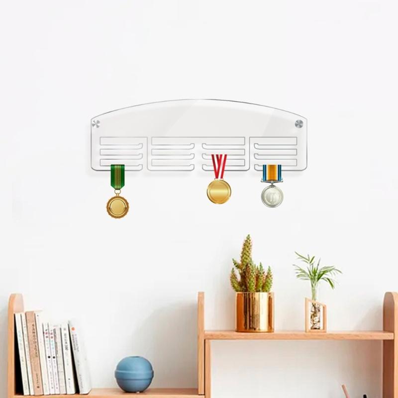 Clear Display Stand Medal Display Hanging Holder Sports Awards Metal Lanyard Rowing Holder Rack Medal Display Hanger