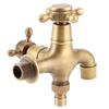 G1/2in Thread Bathroom Copper Single Cold Faucet Washing Machine Mop Pool Water Tap Retro Gold Water Tap Washing Machine Faucet