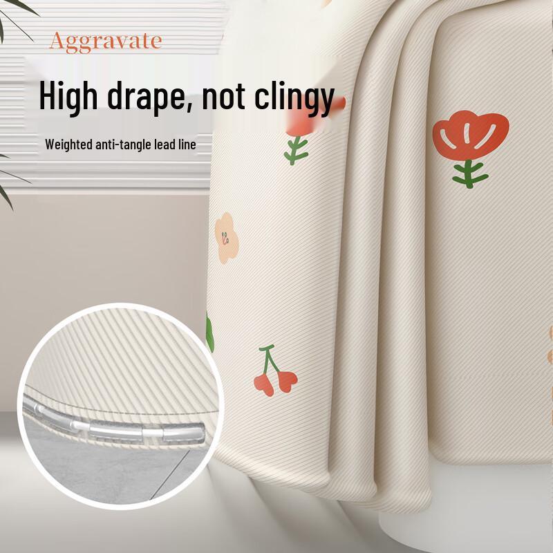 Fangk No-Punch Waterproof Shower Curtains & Telescopic Rods