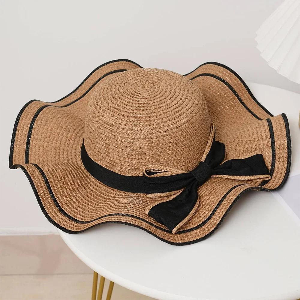 Ladies' Sun Hat Beach Shade Straw Hat, Suitable for Fresh Faces, Suitable for Travel, Multifunctional Sun Hat