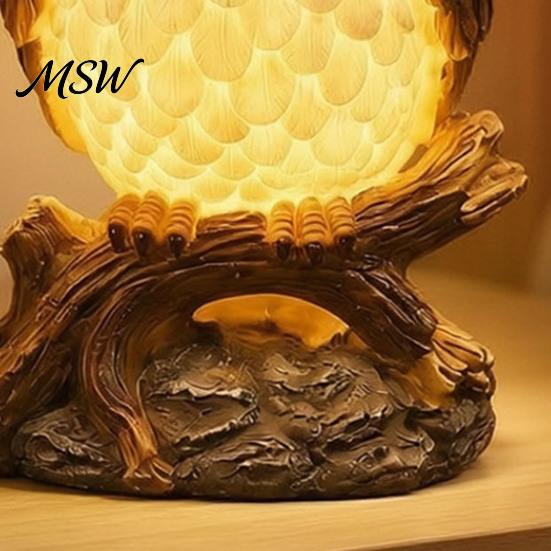 Gift for Animal Lovers And Collectors 3D LED Night Light, Resin Dolphin Owl Lion Sculpture Table Unique Boys Girls Lamp, USB Desk Decor Bedroom, Warm