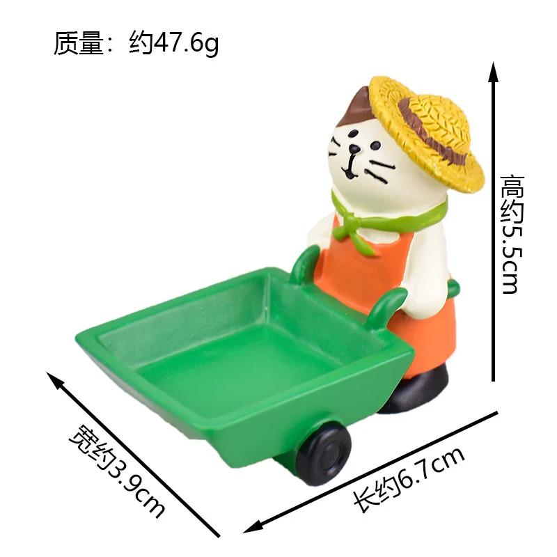 INS ZAKKA Resin Ornaments Autumn Harvest Chestnut Series Persimmon Tree Thief Cat Camera Prop Japanese Mini Home Decoration Gift
