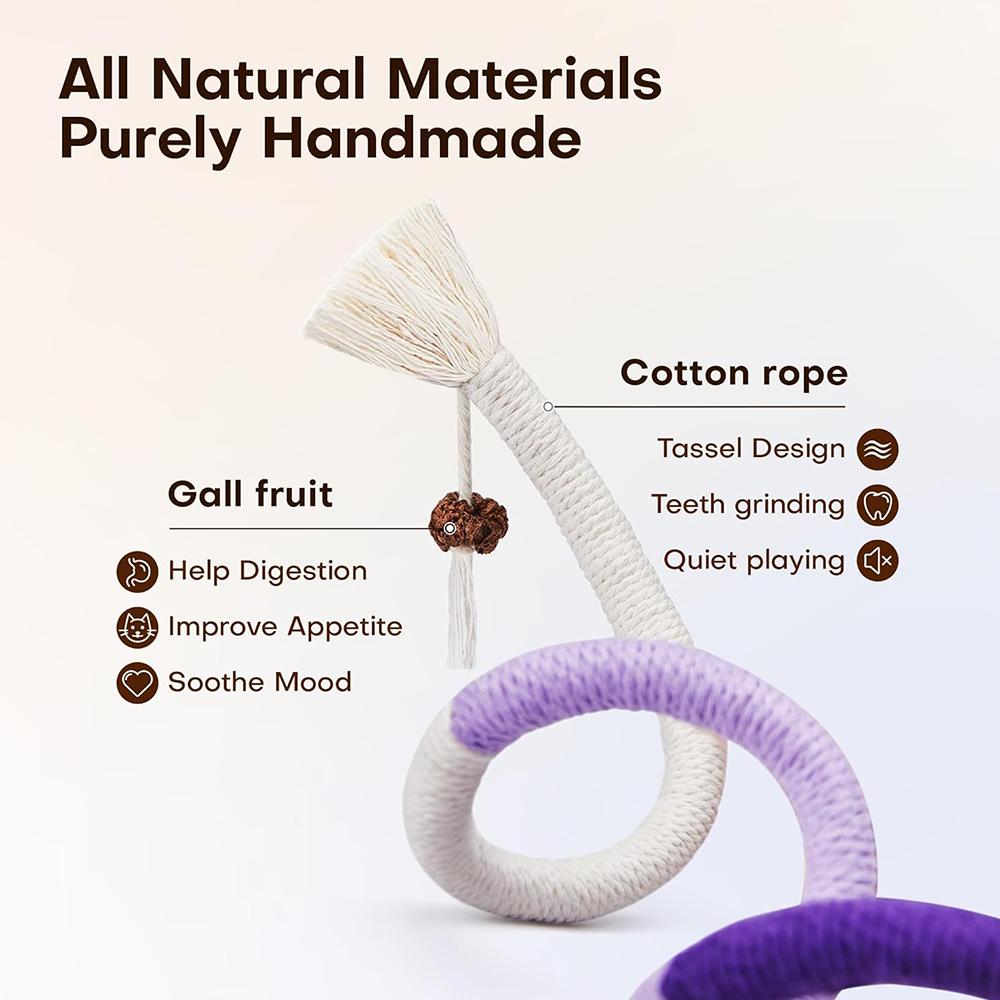 3 pcs Cat Toys Chew Ropes Safe Teeth Cleaning Toy for Indoor Kittens