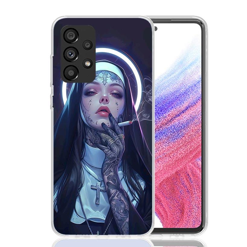 Dunkle Dämonen Nonne Handyhülle Für Samsung Galaxy A17 A16 A14 A15 A13 A57 A56 A54 A55 A53 A37 A36 A34 A35 A33 A26 A24 A25 A23 Galaxy