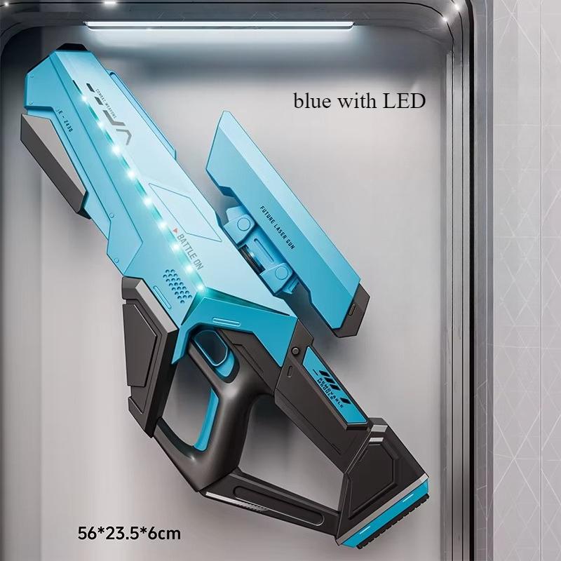 Upgrade Electric LED Water Gun Toy Automatic Continuous Shooting Water Pistol Spayer Blaster Pool Outdoor Toys for Kids Adult LED-blue