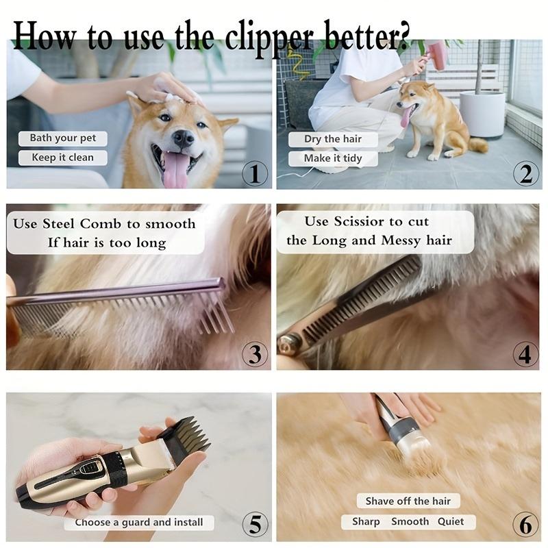 Pet Hair Clipper Haircut Trimmer Shaver Set For Rabbit Dog Cat Puppy Grooming Clipper Cutter Pet Supplies Electric Scissors
