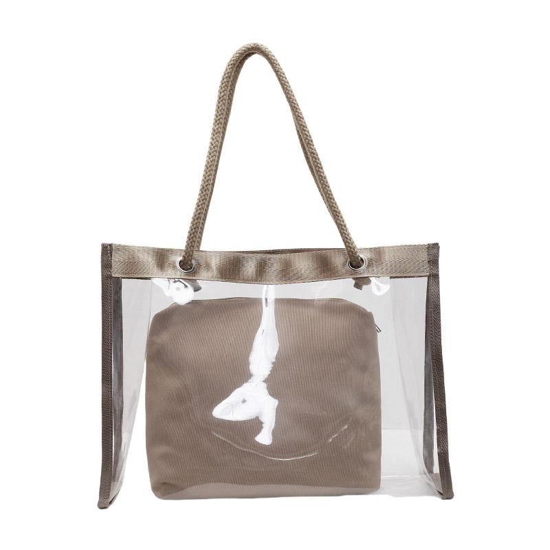 

Сумка-тоут женская прозрачная сумка через плечо хаки