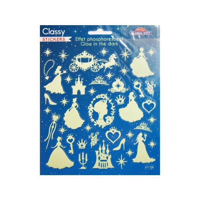 Autocollants phosphorescents - Silhouettes de princesses
