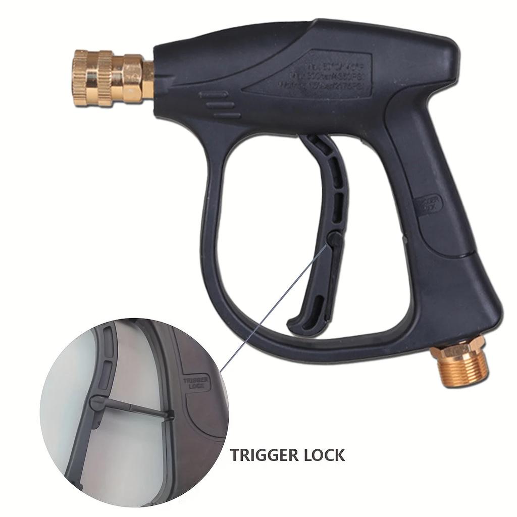 High-Pressure Aluminum Water Gun Set with 5 Quick Connect Nozzles for Car Wash and Garden Cleaning 1/4 Inch M22-14 Hose Fitting