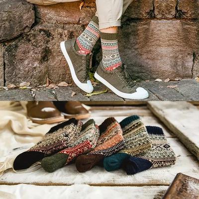 5 Paar Herren Herbst Winter Socken Geeignet Sowohl Männer Frauen Warm Dick Weich Bequem Schweißabsorbierend Lässig Mittelrohrsocken