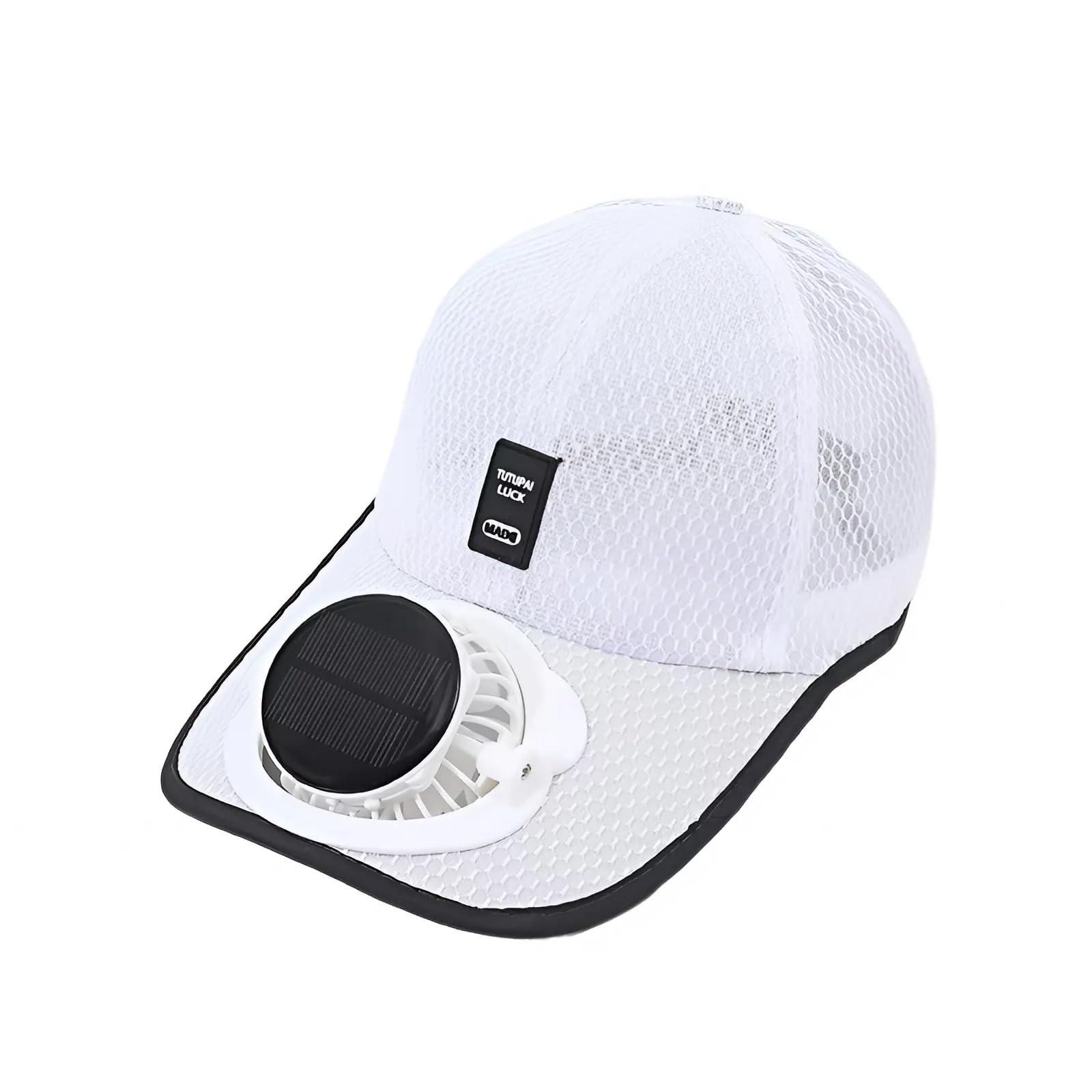 

Солнечная перезаряжаемая кепка-бейсболка, кепка с солнцезащитным козырьком для весны и лета, кепка One Size белый