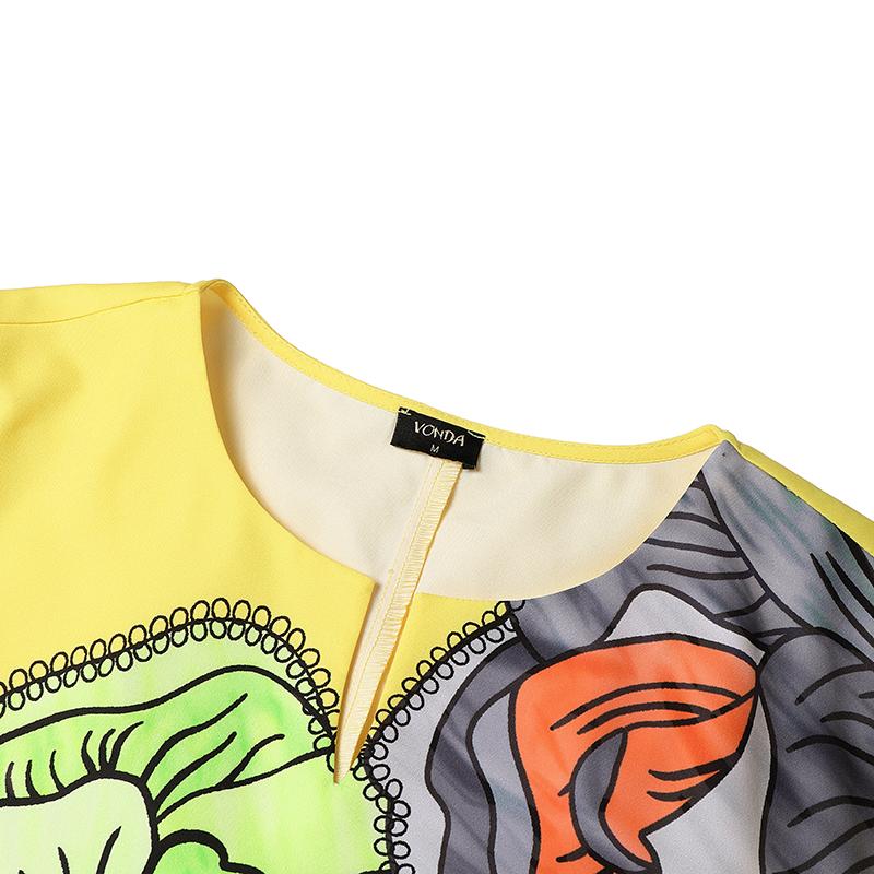 Oversized Two Picecs Women Long Sleeve Print Tunic Tops and Straight Pants Sets