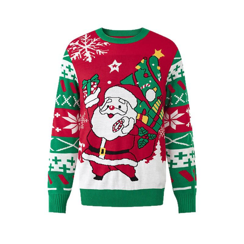 European and American 2026 Custom Christmas Jacquard Sweater for Men and Women - Personalize with Your Own Pictures