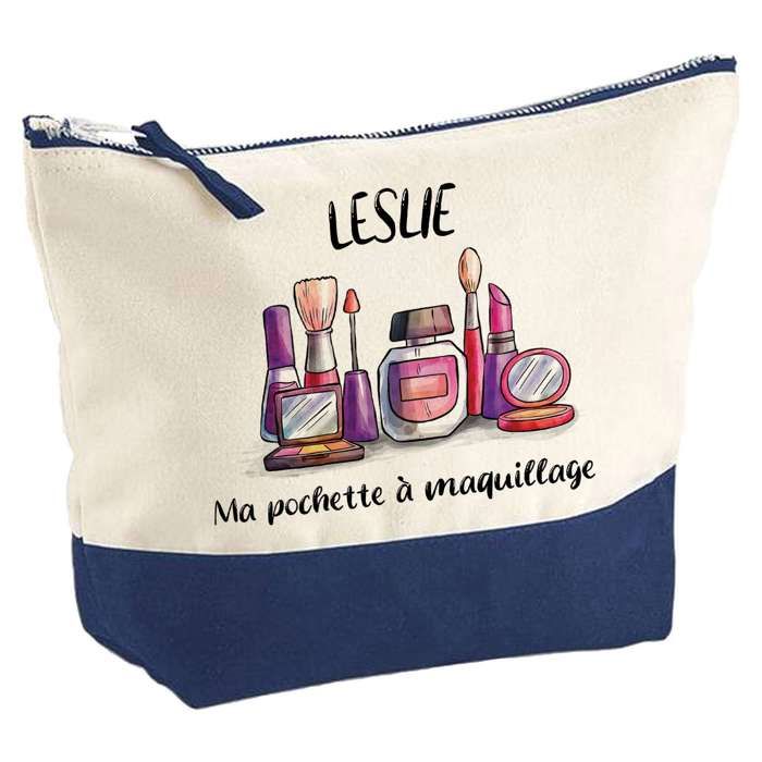 Trousse de maquillage - PLANETEE - Maquillage Leslie - Grand format - Coton - Impression HD - Fabriquée en France