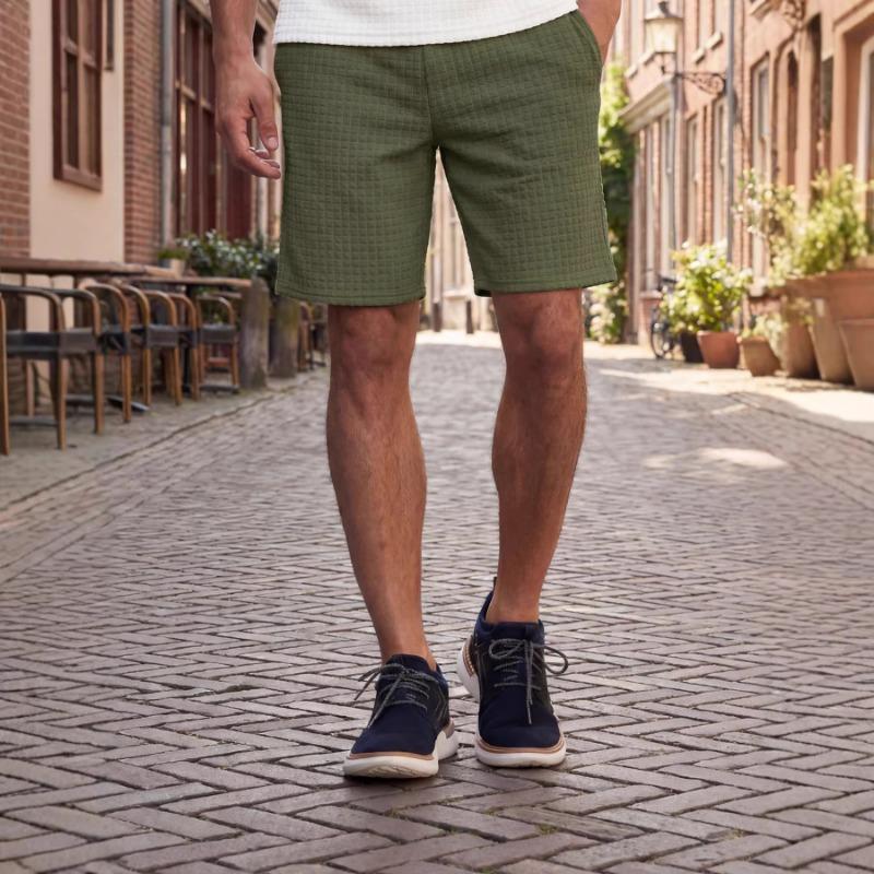 Men's Waffle Knit Textured Casual Shorts