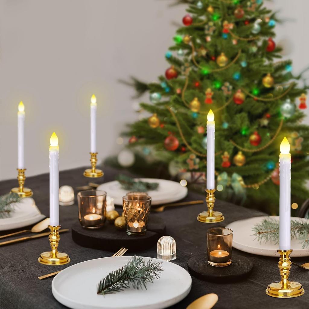 Flameless Candles 10 Pack Battery Operated Window Candles with Drip Texture,Remote Timer,10 Removable Candle Holders,10 Suction Cups,20 AA Batteries