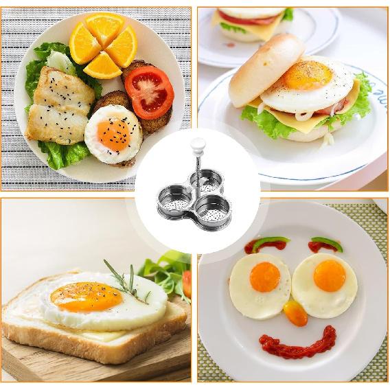 Egg Boiler Egg Poacher Durable Stainless Steel Egg Cups Kitchen Gadget Easy To Use For Poached Eggs Brunch Breakfast