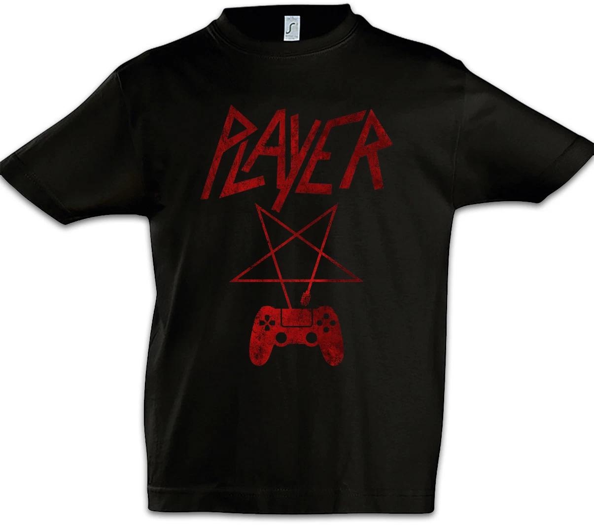 Player P Kids Boys kids boys T-Shirt Player Fun Slayer Gamer Gaming Pentagramm 140