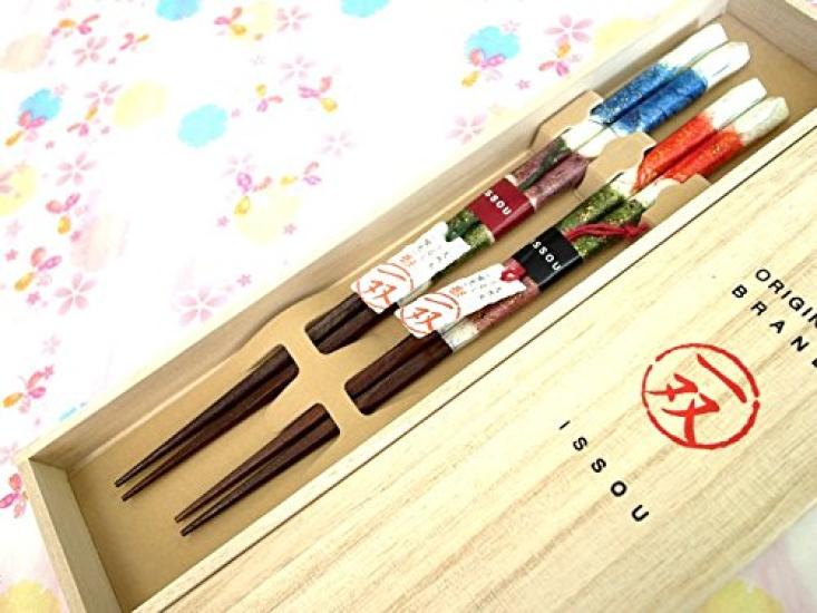 Achte Generation Harimaya Issou Yushin Essstäbchen-Set in Paulownia-Schachtel Hergestellt in Japan