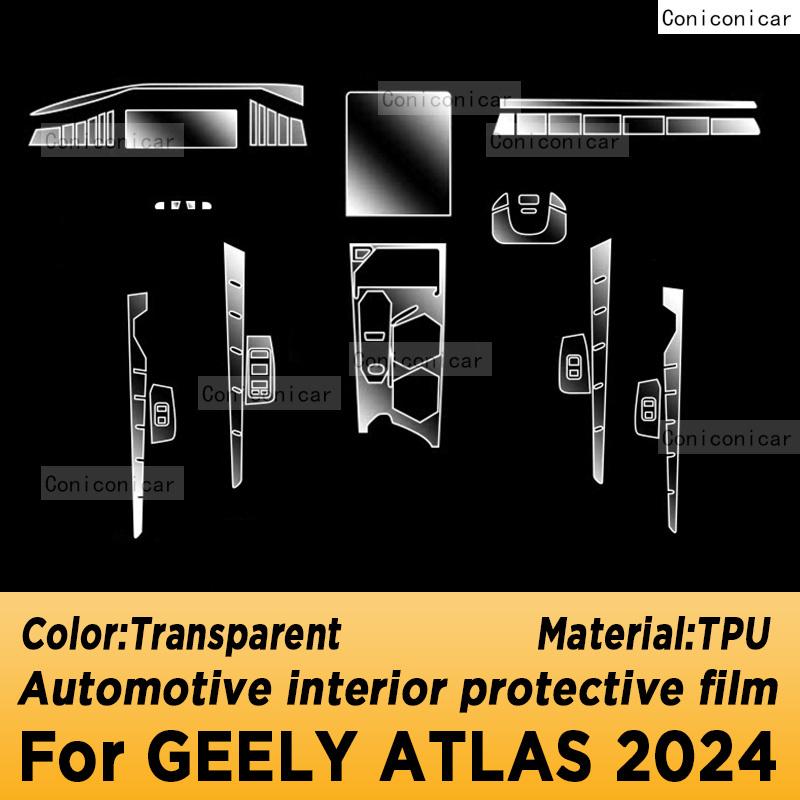 For GEELY Atlas 2024 Panel Navigation Automotive Interior Screen TPU Protective Film Cover Anti-Scratch Accessories