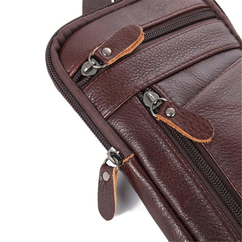 Multifunktions-Schultertasche aus Leder, Umhängetasche, Handtasche, Gürteltasche für Herren, Freizeit, Freizeit
