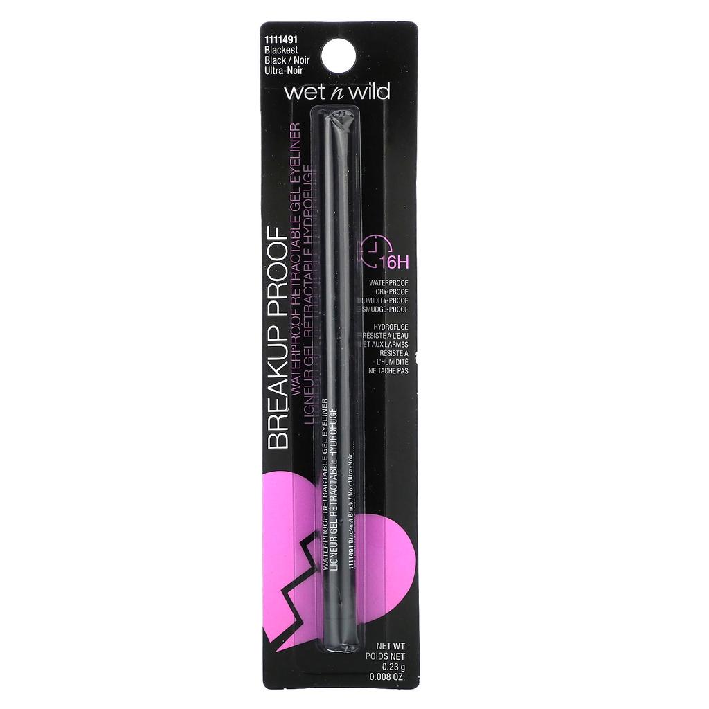 Breakup Proof, Waterproof Reflective Gel Eyeliner, Blackest Black, 0.23G(0.008Oz)