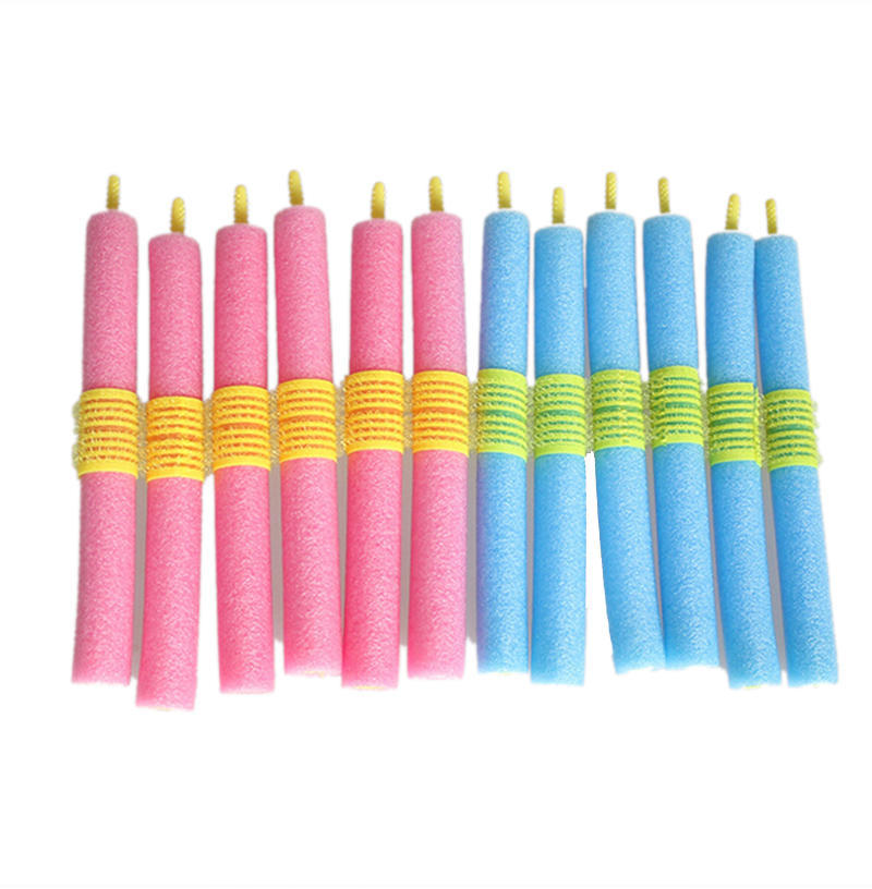 12Pcs Soft Twist Soft Foam Bendy Hair Rollers Curlers Cling Strip