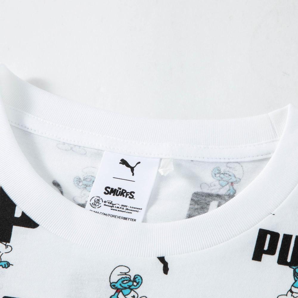 Puma The Smurfs Cartoon Print Crew Neck Short Sleeve T-Shirt Men Tops White 622190-02