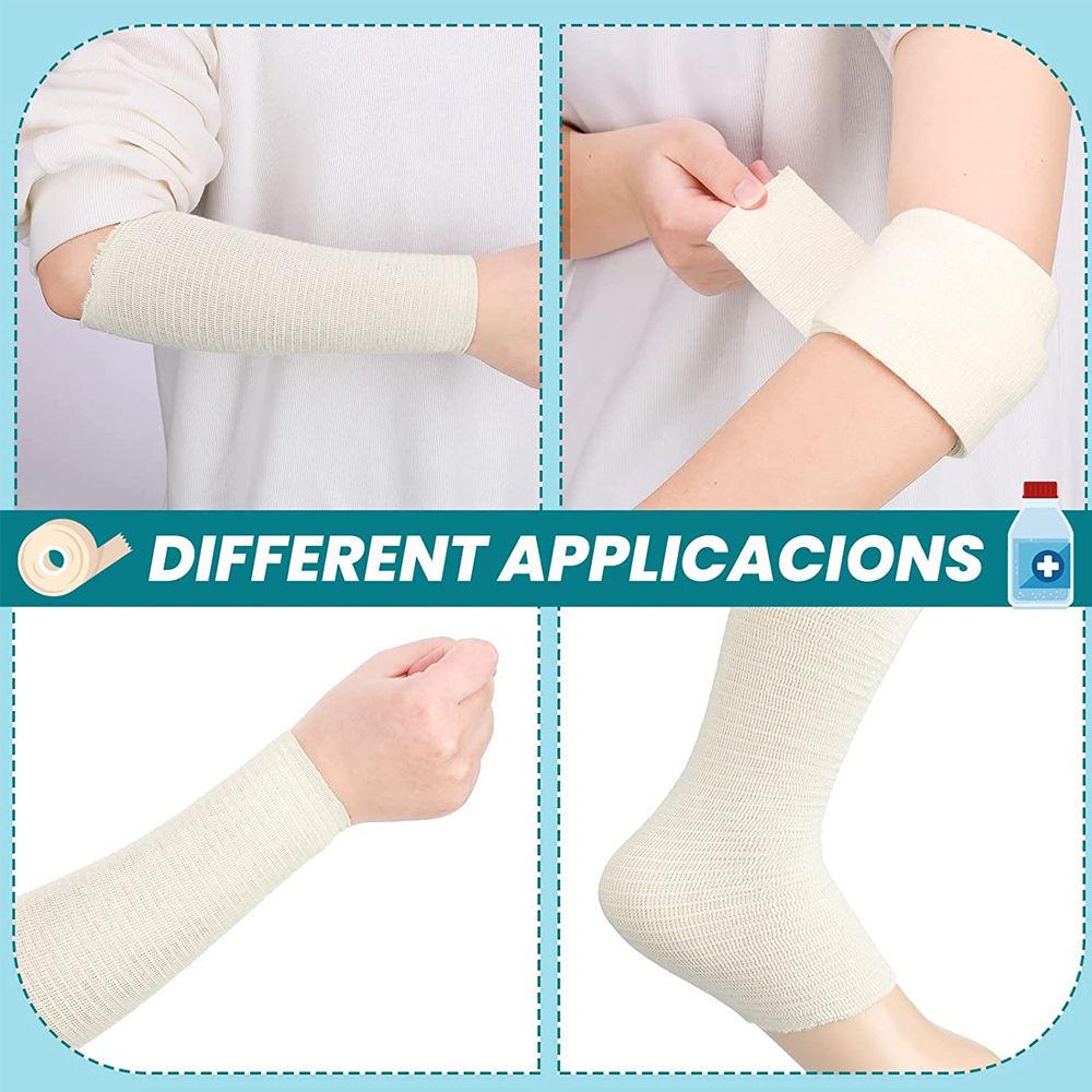 1 Rolle Elastische Schlauchbandage, 10M - Naturfarbe, für Große Knie-Stützbandage - Mittlerer Oberschenkel, Baumwolle Spandex