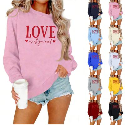 Ladies' Casual Women's Printed Round Neck Pullover Hoodie