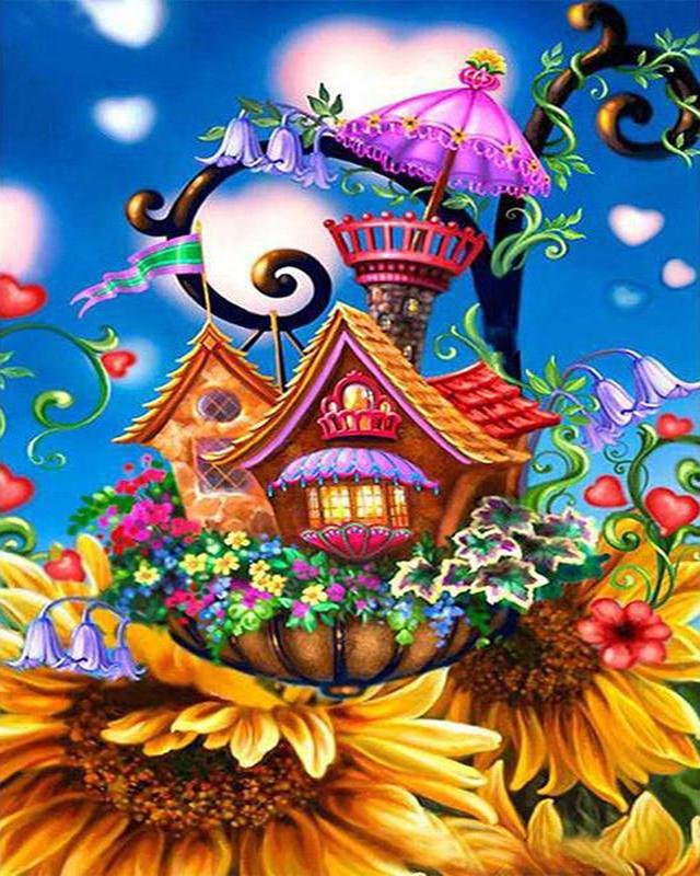 

Алмазная картина Розовые единороги Ангел 5D DIY Алмазная вышивка крестиком Весенний пейзаж Корпус Мозаика Подарок ручной работы Full Square 20X30CM светло-синий