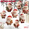 8/16/24Pcs Christmas Wooden Gingerbread Man Santa Claus 2D Flat Pendant Christmas Tree Decoration Perfect Holiday Gift Decor
