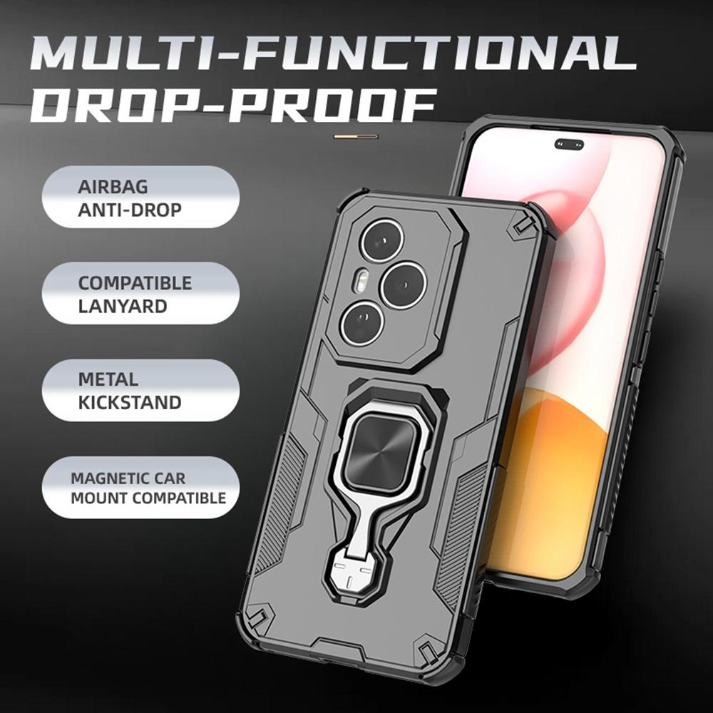 For Honor 400 Pro 5G (Global) Case Rotatable Ring Kickstand PC+TPU Shockproof Phone Cover