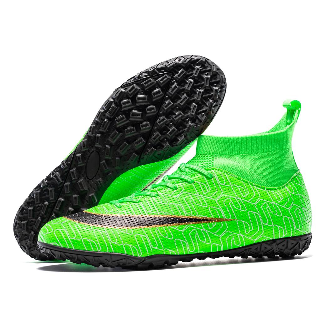 New Children's Football Shoes Men's Broken Nails Long and Short Nails Female Students Flat Artificial Turf High-top Sneakers