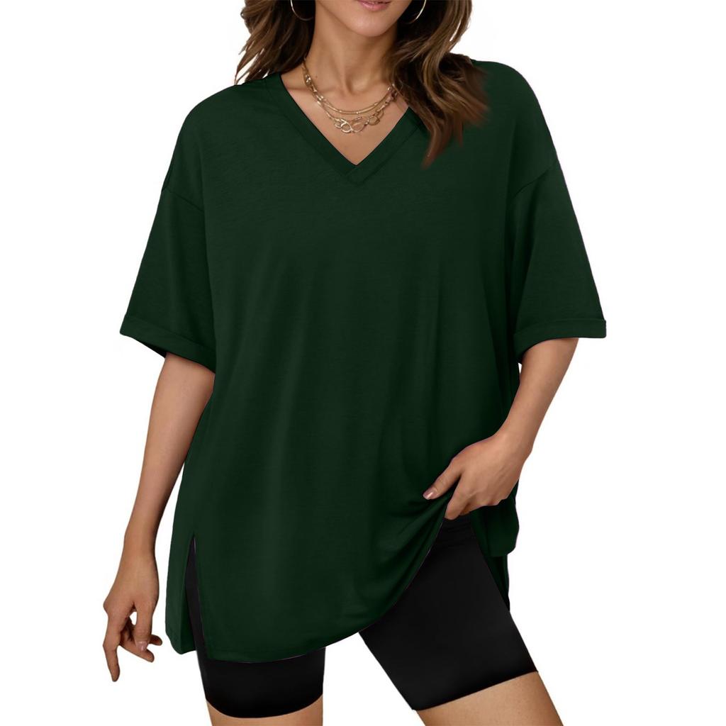 Large Oversized Women's Gym T Shirts Plus Size Tops V Neck Short Sleeve Workout Shirts Casual Loose Fit T Shirts