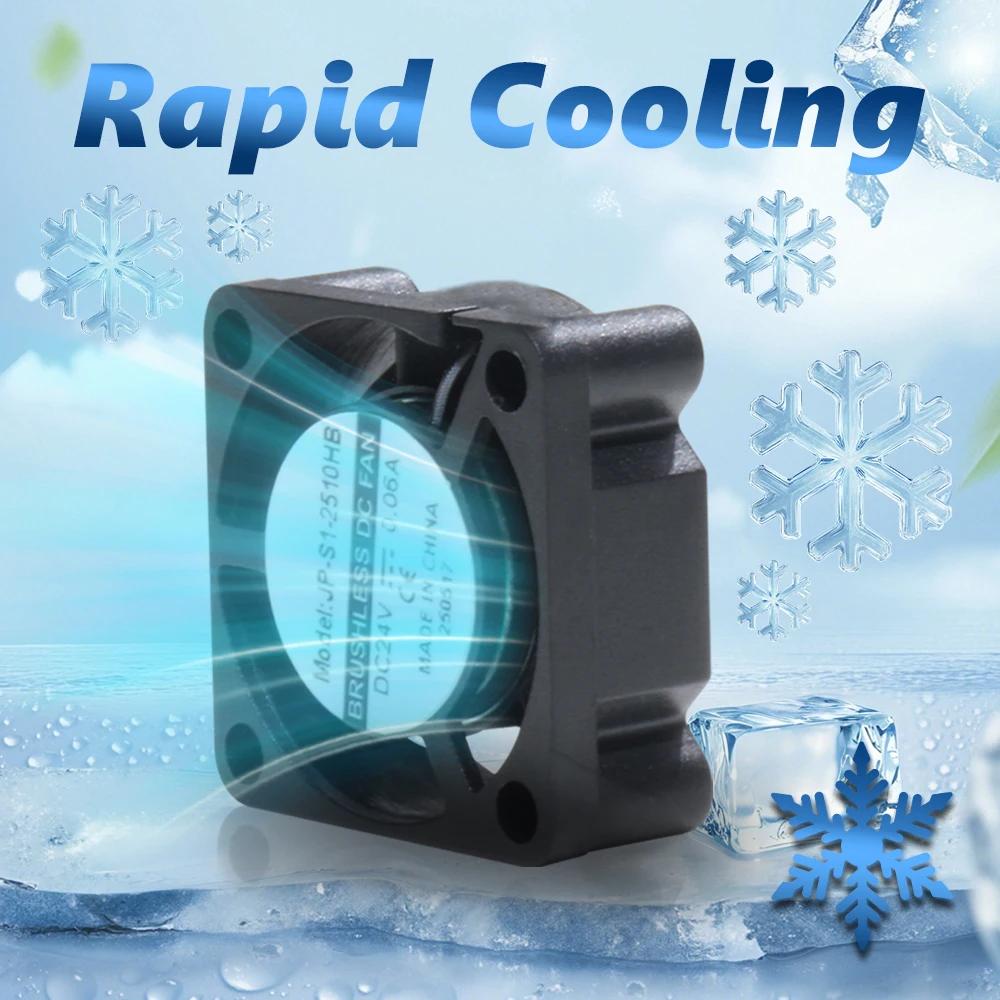 2510 Mini Fan 5V With Cable and Screws Hot End Cooling Cooler For Bambu Lab P1P P1S X1 X1C 3D Printer Hotend Heater Silent Fan