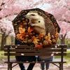 1PC Hedgehog, AutumnAutomatic Open/Close Umbrella with Windproof, 8-Rib Sturdy Canopy, Durable Ribs, Fashionable Design, Outdoor Accessory, Fun Prin,