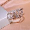 Hollow Winding Rattan Rings for Women Sterling Silver   Pave CZ Chic Female Anniversary Wide Ring Party with Stamp