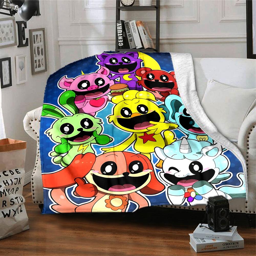 1pc Critters Adventure Flannel Blanket,Ultra Soft Warm Plush Throw for Home Bedroom Bed Sofa Cover Camping Picnic gift Y72447