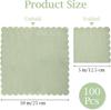 100Pcs Cocktail Napkins 2-Ply Scalloped Folded 5x5Inch Disposable Dessert Beverage Napkin for Home Wedding Table Party Supplies