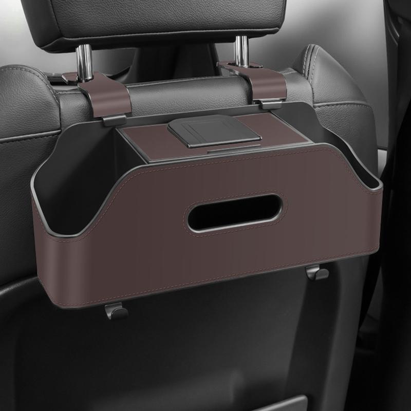 Car Backseat Organizer Storage Box 3 In 1 with Hook Auto Interior Decoration Drink Cup Tissue Phone Holder Travel Accessories