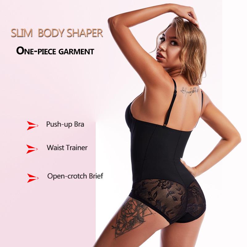 Explosive Style Body Shaping One-Piece Suit with Bra Support - Tummy Control Deep V Design