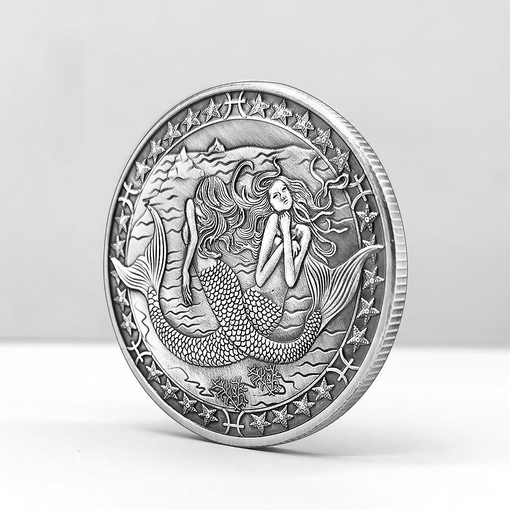 Monete d'Argento Zodiacali, Dodici Segni Zodiacali, Monete Creative, Capricorno, Leone, Vergine, Regali in Metallo