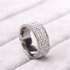 Hip Hop Ice Out Bling Full Rhinestone Womens Ring Gold Color Stainless Steel Rings for Men Women Fashion Jewelry Anel