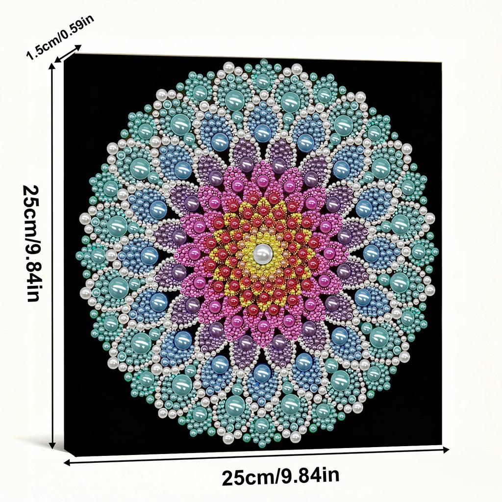 Pittura con Punti Perla Mandala Fai da Te per Adulti/Principianti Regalo Decorazione Casa Kit Pittura Perla 25x25cm Con Telaio