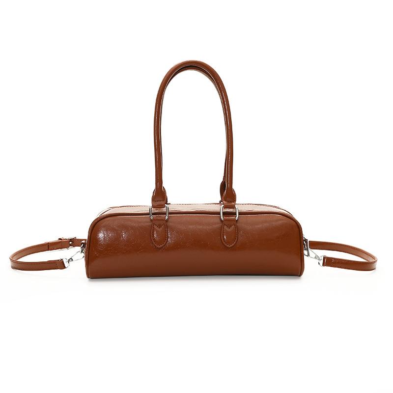 

Проста повсякденна універсальна портативна сумка під пахву корейська нішева сумка-паличка пікофарад з масляним малюнком жіноча міні-сумка через плече коричневий