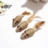 Multi Textured Rope Cat Toy Colorful Mouse Toys, Jute Chew Feather Mice Active Prey Drive Kitten Teeth Cleaning Toys for Indoor Cats Exercise And Oral