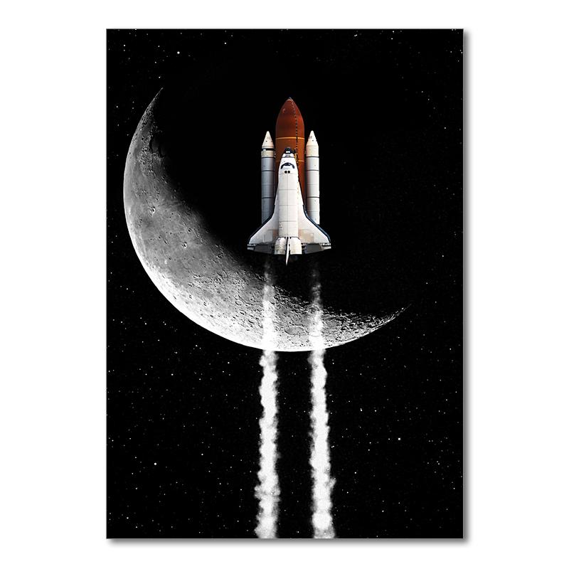 Kids Baby Nursery Room Decor Space Planet Art Print Canvas Painting Pictures for Wall Toile Decoration Murale Paintings Mural